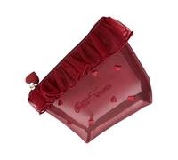 Kompakte Make-up-Tasche aus Netzstoff, verschleißfestes Design und modische Stickerei-Details, Kosmetik-Aufbewahrungstaschen, mehrere Fächer, Kosmetikaufbewahrung, klein rot, Mass Beauty