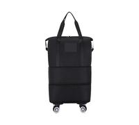 Kompakte Reisetasche, mit abnehmbaren Rollen, Kapazität, erweiterbare, rollende for die Reise FüR Urlaub Sport(Black)