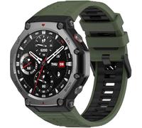 kompatibel mit Amazfit T-Rex 3 Uhrenarmbänder Soft Silikon Classic Ersatz NO250704 (Olive Green Black)