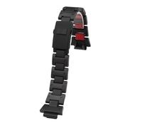 Kompatibel mit Casio-Armband G-SHOCK GA-2100 DW5600 DW-6900 GW-M5610/B5600, schwarzes Kunststoff-Stahl-Uhrenarmband, Herren-Sport-Ersatzarmband(Black red)