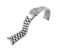 Kompatibel mit Casio Duro MDV-107-1A MDV-106 Strap Marlin Ersatz Tauchen Metall Gebogene Ende Edelstahl Uhr Band Armband 22mm(Silvery 3-A)