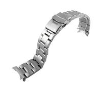 Kompatibel mit Casio Duro MDV-107-1A MDV-106 Strap Marlin Ersatz Tauchen Metall Gebogene Ende Edelstahl Uhr Band Armband 22mm(Silvery 3)