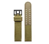 Kompatibel mit Hamilton Khaki Navy Field H68201993 H38416111 Leder-Nylon-Armband 20 mm 22 for Citizen Seiko Uhrenarmband(Khaki-black buckle,20mm)