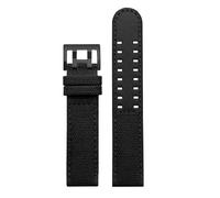 Kompatibel mit Hamilton Khaki Navy Field H68201993 H38416111 Leder-Nylon-Armband 20 mm 22 for Citizen Seiko Uhrenarmband(Black-black buckle,22mm)