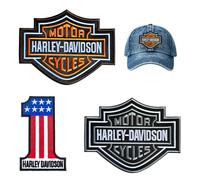 Kompatibel mit Harley Davidson Aufkleber Set, 3 Stück Davidson Patch Bestickten Flicken zum Aufnähen oder Aufbügeln Ungefähr Zehn Zentimeter Lang für T-Shirt Jeans Kleidung Taschen Anoraken Rucksäcke