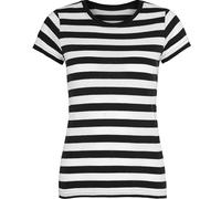 Kompatibel mit Mantis - Damen Retro Streifen T-Shirt im Marine Look, Kurzarm Rundhals T-Shirt, Oeko-Tex 100 Zertifiziert, Baumwolle in Conversion, Vegan (Schwarz - S)