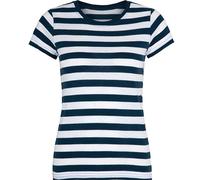 Kompatibel mit Mantis - Damen Retro Streifen T-Shirt im Marine Look, Kurzarm Rundhals T-Shirt, Oeko-Tex 100 Zertifiziert, Baumwolle in Conversion, Vegan (Navy - XL)