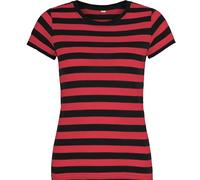 Kompatibel mit Mantis - Damen Retro Streifen T-Shirt im Marine Look, Kurzarm Rundhals T-Shirt, Oeko-Tex 100 Zertifiziert, Baumwolle in Conversion, Vegan (Rot - M)