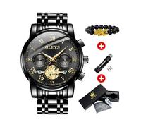 (Komplett schwarz) Marken-Herrenuhr, klassisches römisches Zifferblatt, Luxus-Armbanduhr für Herren,