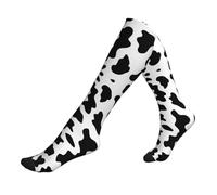 Kompressionsstrümpfe für Damen und Herren, 20-30 mmHg, kniehohe Waden, für Fliegen, Laufen, Krankenschwestern, Schwarz und Weiß