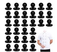KOMUNJ 30 Stück Kugelknöpfe für Kochjacken YUTOU Standard-Kugelschnalle Knöpfe kochjacke Motivknöpfe Set Koch Knöpfe Jacke Küche Kochknopf Profi Kochknöpfe mit 11 mm Kopfdurchmesser, Schwarz