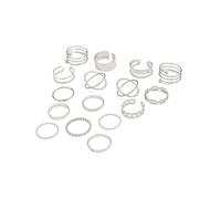 KONFEN 16er Set Ringe Damen, Verstellbare Mehrgliedrige Ringkollektion, öffnungsringe set unterschiedlichen designs Minimalistisches Vintage statement Ring geschenk für Frauen, Silber