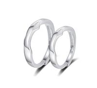 KONFEN 2PCS Cubic Zirkonia Paar Partnerringe Set, Verstellbare Offen Eternity Verlobungsring Versprechen Ring für Damen & Herren, Hypoallergener Forever Love Statement Ring Geschenke für Damen Schmuck