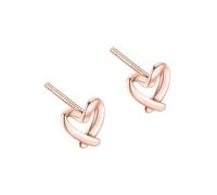 KONFEN Damen Ohrringe Durchbrochenes Liebendes Herz, Echte Silber Earrings Herz-Ohrringe Stecker Heart Klassisch Jewelry Schmuck Verstellbare Ohrstecker Frauen Mädchen, Roségold