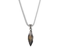 KONFEN Herren Wunschstein Anhänger Halskette, Wunschstein Anhänger mit Kette, Klassisch Vintage, Geschenk zum Geburtstag/Weihnachten/Ostern/Danksagung, Silber/Grau, Titanium Stahl + Legierung