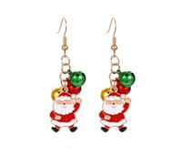 KONFEN Hoop Ohrstecker für Frauen, Legierung Baumeln Ohrringe mit Weihnachtsmann Form Glücksglocke Schmuck für Damen Mädchen, Piercing Ohrringe Knorpel Geburtstag Neujahr Weihnachten Geschenke