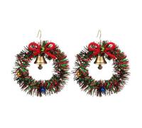 KONFEN Hoop Ohrstecker für Frauen, Legierung Ohrringe mit Roten und Grünen Gras Form Lucky Gold Bell Schmuck für Damen, Piercing Ohrringe Knorpel Geburtstag Weihnachten Geschenke