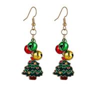 KONFEN Hoop Stud Earrings für Frauen, Alloy Dangle Ohrringe mit Weihnachtsbaum Form Glücksglocke Schmuck für Damen Mädchen, Piercing Ohrringe Knorpel Geburtstag Neujahr Weihnachten Geschenke