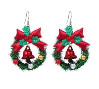 KONFEN Hoop Stud Earrings für Frauen, Legierung Ohrringe mit Gras Form Ohrringe Glück Rote Glocke Bunte Glühbirnen Schmuck, Piercing Ohrringe Knorpel Geburtstag Weihnachten Geschenke