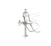 KONFEN Kette Herren Damen mit Anhänger, Horus Auge Kreuz Halskette Wikinger Kettenanhänger für Männer 50cm, Kruzifix Necklace Pendant Men Kreuzanhänger Cross Chain