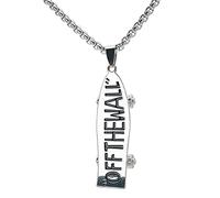 KONFEN Kette Herren Damen mit Anhänger, Skateboard Halskette Wikinger Kette aus Edelstahl für Männer 70cm, Kettenanhänger Edelstahlkette Necklace Pendant Men Ketten Chain Schmuck für Hip Hop Punk