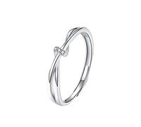 KONFEN Ring Silber 925 Damen, Fidget Ring Daumenring Verstellbar mit Zirkonia, Zehenring Zeigefinger Verstellbare Ringe Offen Fußringe Modeschmuck für Ehefrau Freundin Freund