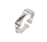 KONFEN Ring Verstellbar Silber Herren, Fidget Ring Blatt Ringe Offen Verstellbare Men, Zeigefinger Ringe Fußringe Zweifingerring Vintage Retro Modeschmuck für Männer Herr Man Frauen Unisex