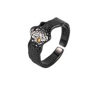 KONFEN Ring Verstellbar Silber Herren, Fidget Ring Schwarz Berg Ringe Offen Verstellbare Men, Zeigefinger Ringe Fußringe Zweifingerring Vintage Retro Schmuck für Männer Herr Man Frauen Unisex