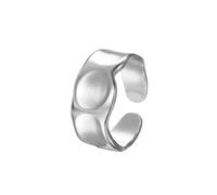 KONFEN Ringe Damen Öffnungsring Verstellbar aus Edelstahl, Unregelmäßiger Breiter Ring Design, statement modische Minimalistisches wasserfester Ring, Silber