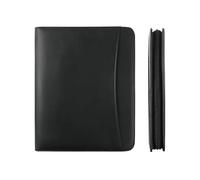 Konferenzmappe mit Reißverschluss - Konferenzmappe A4 - Luxus-Schreibmappe A4 - Dokumentenmappe Arbeitsmappe - Büro Konferenzmappe - Schwarz