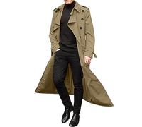 KONG JIMFAN Angebote des Tages Heute Blitzangebote Herren Parka Herren Mantel Trenchcoat Lang Outfit Übergangsjacke Winter Warme Winddicht Trachtenjacke Business Jacken Outfit Mit Taschen(Khaki,XXL)