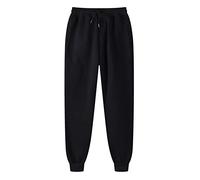 KONG JIMFAN Arbeitshosen Männer Lässig Hosen Herren Tommy Herren Sweathose Reha Hose Herren Seitlich Zu Öffnen Winter Warm Tracksuit Freizeithosen Sporthose Herren Lang(Schwarz,XXL)