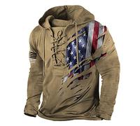 KONG JIMFAN Biker Hoodie Herren Coole Pullover 3 In 1 Jacke Herren Hoodie Deckenhoodie Kapuzenpullis Für Männer Hoodie Live Fast Hoodie Jacke Herren Gelber Pulli Hoodie(Khaki,XXL)