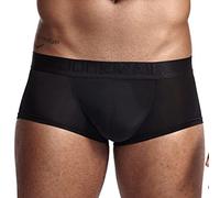 KONG JIMFAN Boxershorts Herren Baumwolle String Low Rise Boxershorts High Waist Slip Herren Pyjama Boxer Unterhose Herren Badehose Lustig Herren Briefs Boxer Briefs Herren(Schwarz,M)