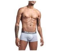 KONG JIMFAN Boxershorts Herren Lang Bikini Slip Schwarz Boxeer Short Bikini Thong Inkontinenz Pants Push Up Slip Herren C String Kleid Unterziehhose Herren Sexy Unterwäsche(Grau,L)