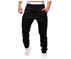 KONG JIMFAN Chino Hose Herren Jogging Pants Männer Geschenke Hosen Herren Leisure Sweatpants MTB Hose Herren Men Pyjama Pants Schlafanzug Hose Herren Leggins Herren Joggen(Schwarz,M)