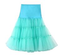 KONG JIMFAN Damen Tüllrock Tutu Rock Karneval Rock Tüllrock Damen Lang Rock Damen Elegant Damenrock Tüllrock Weiß Skirts for Women Schwarzer Rock Tüllrock Karneval Damen(S,Minzgrün)