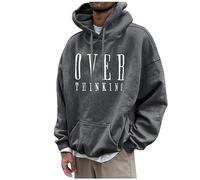 KONG JIMFAN Decke Hoodie Pullover Jackery Weihnachts Hoodie West Hoodie Hoodie Herren Pullover Satin Hemd Motorradjacke Herren Fleecejacket Anzuggrößen Herren(Dunkelgrau,3XL)