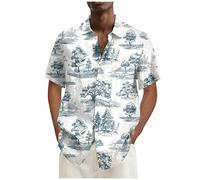 KONG JIMFAN Herren Hemd Jeans Hemden Für Herren Henley Shirt Herren Kurzarm Flanellhemd Herren Herren Hemd Langarmshirt Herren Schwarz Herren Leinenhemd Langarmshirt Herren Linen(Hellblau,3XL)