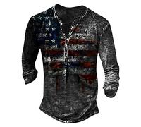 KONG JIMFAN Herren Henley Hemd Poloshirts Für Herren Hemd Herren Kurzarm Weiß Henley Shirt Herren Hemd Herren Weihnachten Rotes Hemd Henley Shirt Herren Langarm Leinen Oberteil Herren(#2 Black,M)