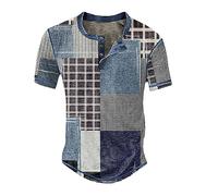 KONG JIMFAN Herren Henley Hemd Poloshirts Für Herren XXXXL T Shirt Men Henley Hemd Herren Weihnachtsshirt Herren Hemd Knöpfe Silvester Pullover Herren Arbeitspullover Herren Set(#6 Dark Blue,XL)