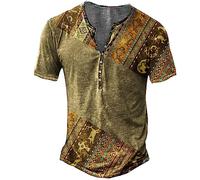 KONG JIMFAN Herren Henleyshirt Weihnachtspullover Unisex T Shirt Langer Arm Herren Herren Henley Hemden Herren Hemd Schwarz Regular Fit Glitter Top Half Zip Pullover(#5 Khaki,L)