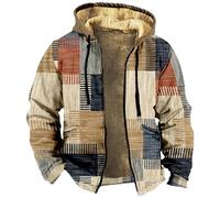 KONG JIMFAN Herren Jacke,Dicke Kapuzensweatshirt Wintermantel Warme Winterjacke Herren Reissverschluss Übergangsjacke Wih Pocket Jacket Printing Sweatjacke Mit Kapuzen Winddicht Motorradjacke Herren