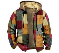 KONG JIMFAN Herren Jacke,Dicke Kapuzensweatshirt Wintermantel Warme Winterjacke Herren Reissverschluss Übergangsjacke Wih Pocket Jacket Printing Sweatjacke Mit Kapuzen Winddicht Motorradjacke Herren