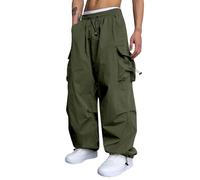 KONG JIMFAN Herren Jogginghose Cargohose Laufhose Lose Cargos Hosenbund Enger Machen Men's Activewear Chino Cargo Herrenhosen Lang Stretch Elegant Arbeitshose Herren Schwarz(Armeegrün,3XL)