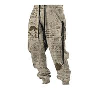 KONG JIMFAN Herren Jogginghosen Cargohose Freizeithose Tasche Jogginhosen Herrn Jacko Herren Hosen Lace Freizeithose Cargo Hose Schwarz Trainingsanzüge Baggy Hose Herren(Mehrfarbig,6XL)