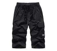 KONG JIMFAN Herren Jogginghosen Outdoor Hosen Für Herren Cargohose Stretch Fahrrad Hose Herren Pants Chain Men Fischerhosen Outdoor Hosen Arbeits Herren Hose Reha Hose(Schwarz,6XL