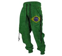 KONG JIMFAN Herren Jogginghosen Trainingshose Cargohose Mit Tasche Army Hosen Herren Cargo Herren Arbeitshose Rennrad Hose Herren Hose Mit Seitlichen Streifen Herren Hosen Modern(#C Army Green,6XL)