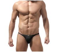 KONG JIMFAN Herren-Slips Sexy Low Rise Männer Unterwäsche Atmungsatkiv Tanga Strings G-Strings Slips Classic Thong Sexy Briefs Weich Jockstrap Sport Unterhosen Männer Herren Boxershorts(Schwarz,L)