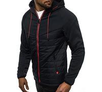KONG JIMFAN Herren Sportjacke Casual Herrenjacke Mit Reißverschluss Wasserdicht Slim Fit Bomberjacke Gemütliche Basic Winterjacke Mit Kapuze